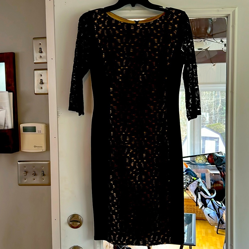 And Klein black dress